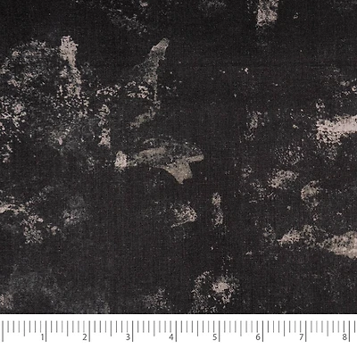 SINGER Black Grunge Tonal Print Cotton Fabric