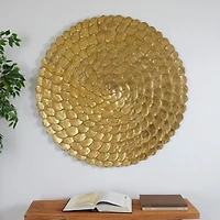 Gold Wood Carved Radial Plate Wall Decor 47" x 2" x 47"