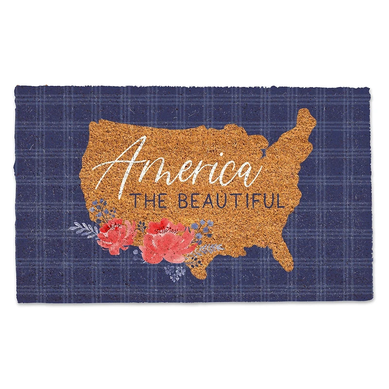 America the Beautiful Plaid Doormat