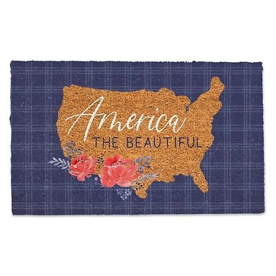 America the Beautiful Plaid Doormat