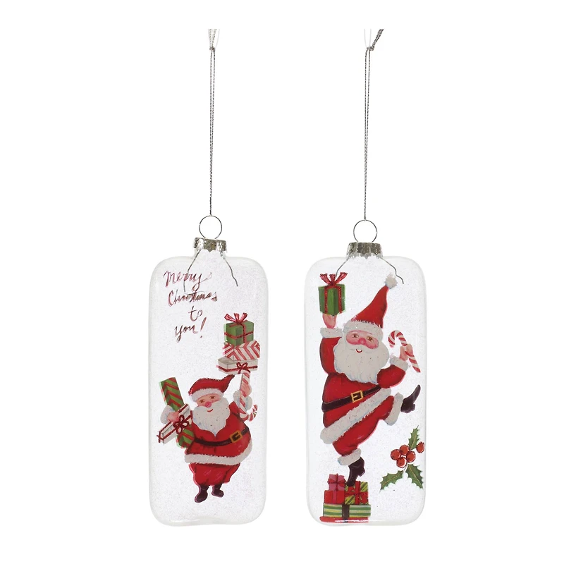 12ct. 6" Whimsical Santa Ornaments