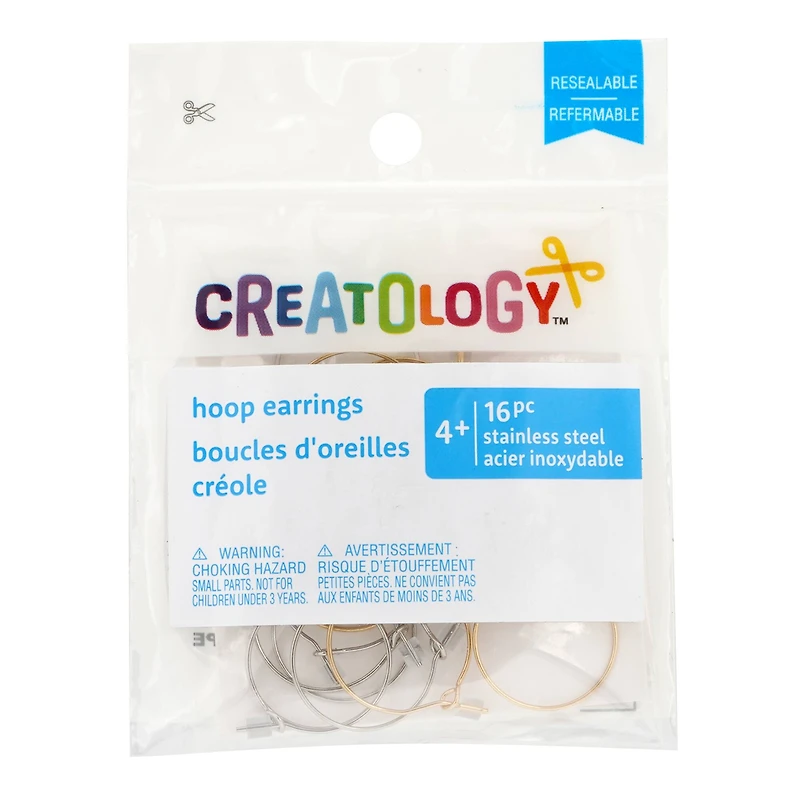 20mm Silver & Gold Hoop Earrings by Creatology™