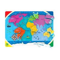 Lift & Learn Puzzle - Continents & Oceans: 22 Pcs