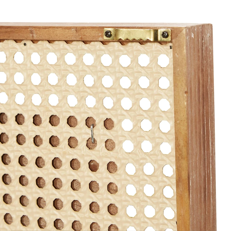 Set of 2 Brown Wood Farmhouse Wall Decor 16", 16"