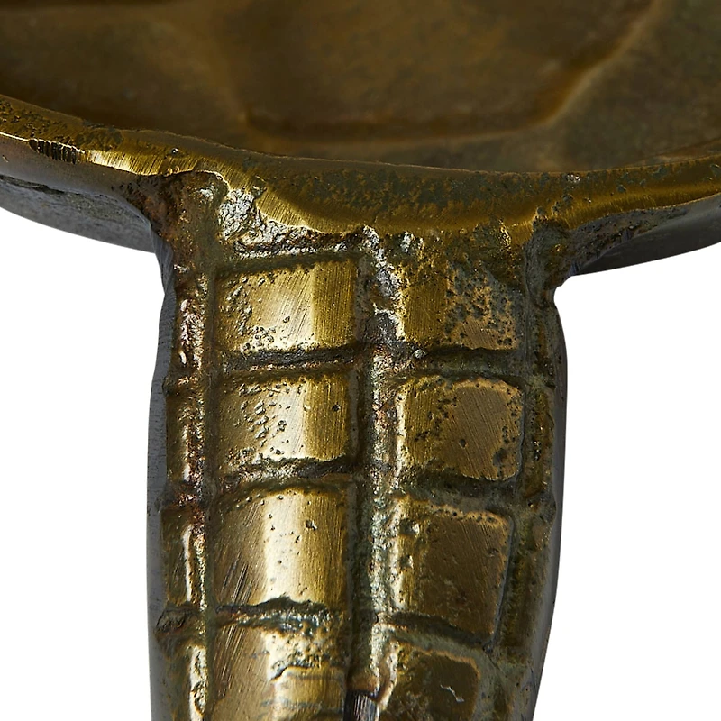 Hello Honey® 8.5" Antique Gold Finished Coastal Aluminum Tortoise Serving Dish