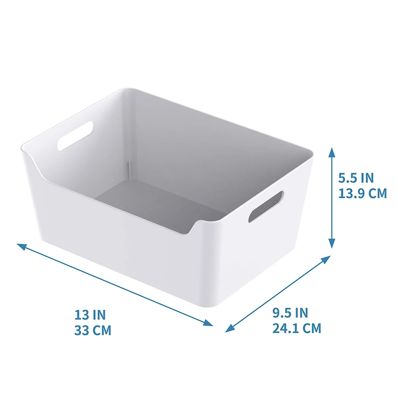 12 Pack: Large White Open Storage Bin by Simply Tidy®
