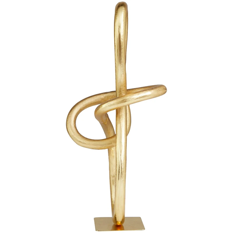 15" Golden Aluminum Abstract Sculpture Décor
