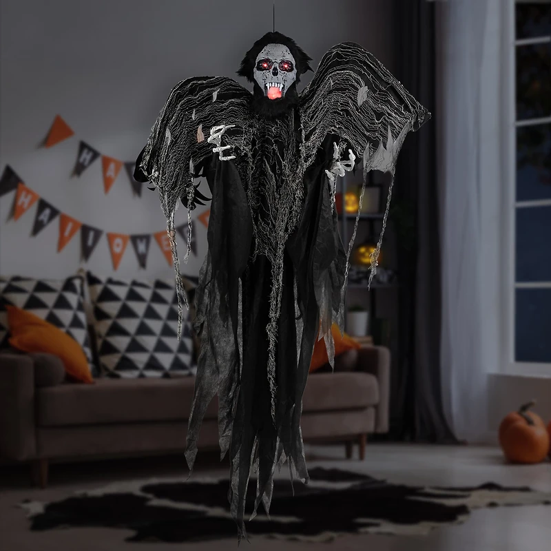 5ft. Animated Hanging Zombie Vampire with Lights & Sound Halloween Decoration