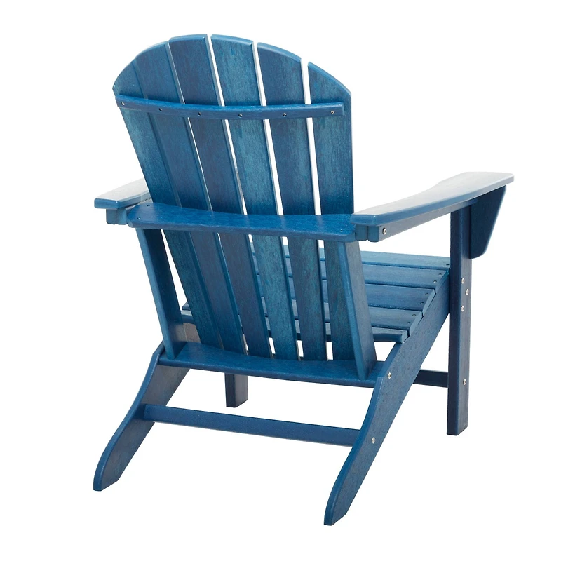 Blue Polyethylene Traditional Outdoor Adirondack Chair, 38" x 31" x 32"