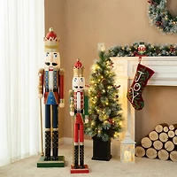 Glitzhome® 42" Wooden Christmas King Nutcracker