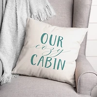 Our Cozy Cabin 18x18 Throw Pillow