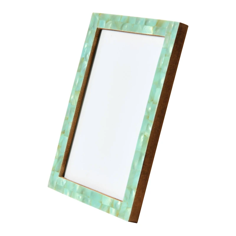 Hello Honey® 5" x 7" Aqua Handmade Mother of Pearl & MDF Photo Frame