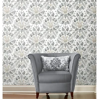 RoomMates Gray & Taupe Gray Cat Coquillette Tropical Peel & Stick Wallpaper