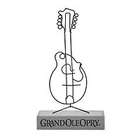American Art Decor Grand Ole Opry Wire Guitar Tabletop Sculpture with Wooden Base - 7" H x 12.75" L