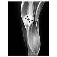 Designart Glittering Silver Pattern Modern Rectangular Wall Clock