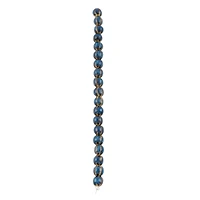 Blue Ceramic Round Melon Beads
