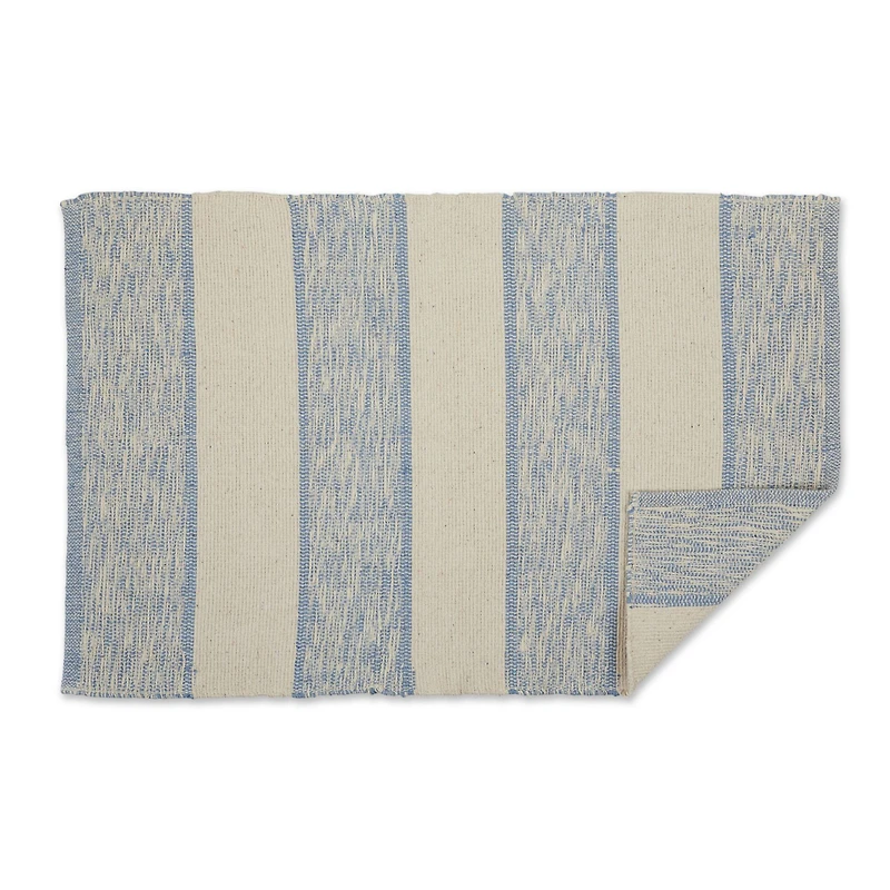 DII® Stonewash Blue Variegated Stripe Recycled Yarn Rug Set, 2ft. x 3ft.