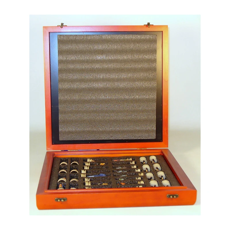 3.25" Civil War Generals Painted Resin Men Chess Set with Cherry Stained Chest Board