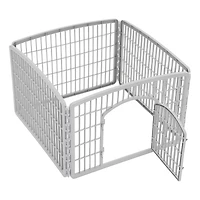 IRIS® Gray 4-Panel Pet Playpen with Door
