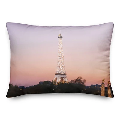 Eiffel Tower Twinkle 14" x 20" Throw Pillow