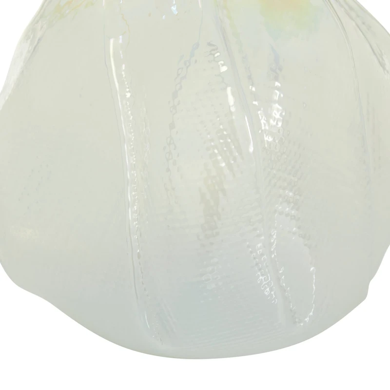 14" White Contemporary Glass Vase