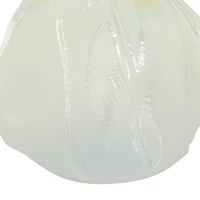 14" White Contemporary Glass Vase