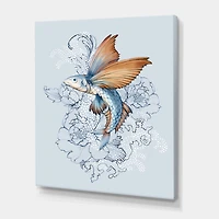Designart - Flying Fish On Peonies