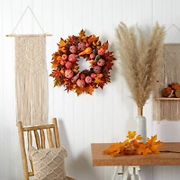 28" Harvest Pumpkin Wreath