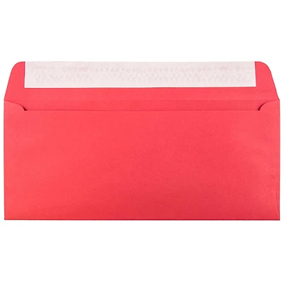 JAM Paper 4" x 9.5" Red Recycled Business Peel & Seal Envelopes