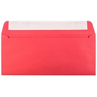 JAM Paper 4" x 9.5" Red Recycled Business Peel & Seal Envelopes