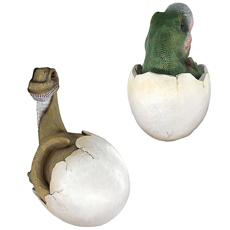 Design Toscano Baby Dinosaur Egg Hatchling Statue Set