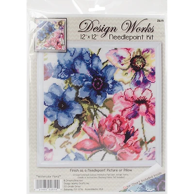 Design Works™ Watercolor Floral Needlepoint Kit