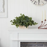 14" Ivy in White Planter