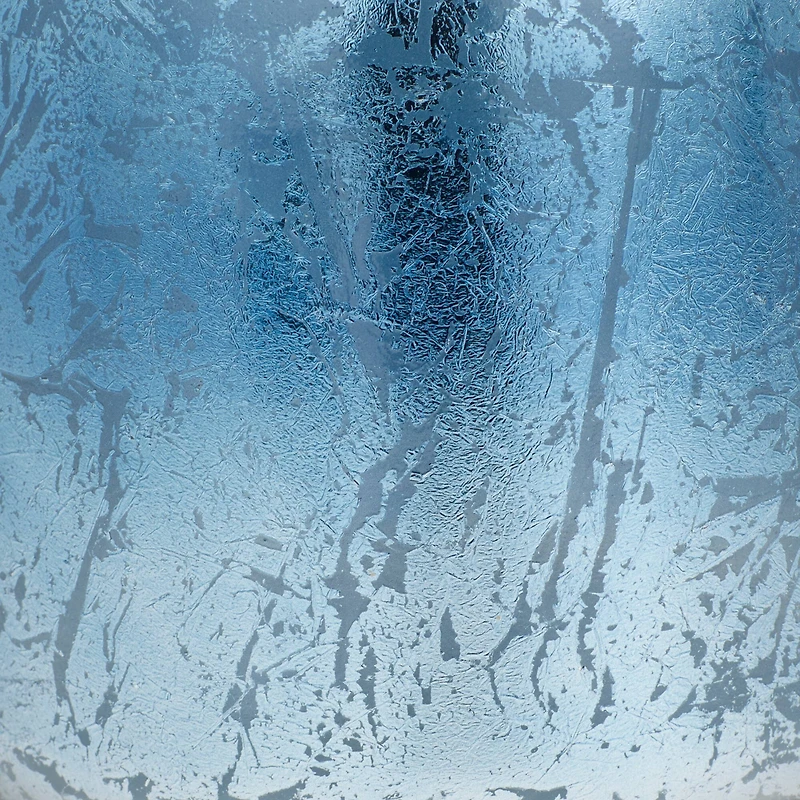 Blue Glass Coastal Vase, 12" x 10" x 10"