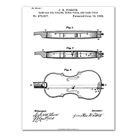 Violin Patent 12" x 16" Canvas Wall Art
