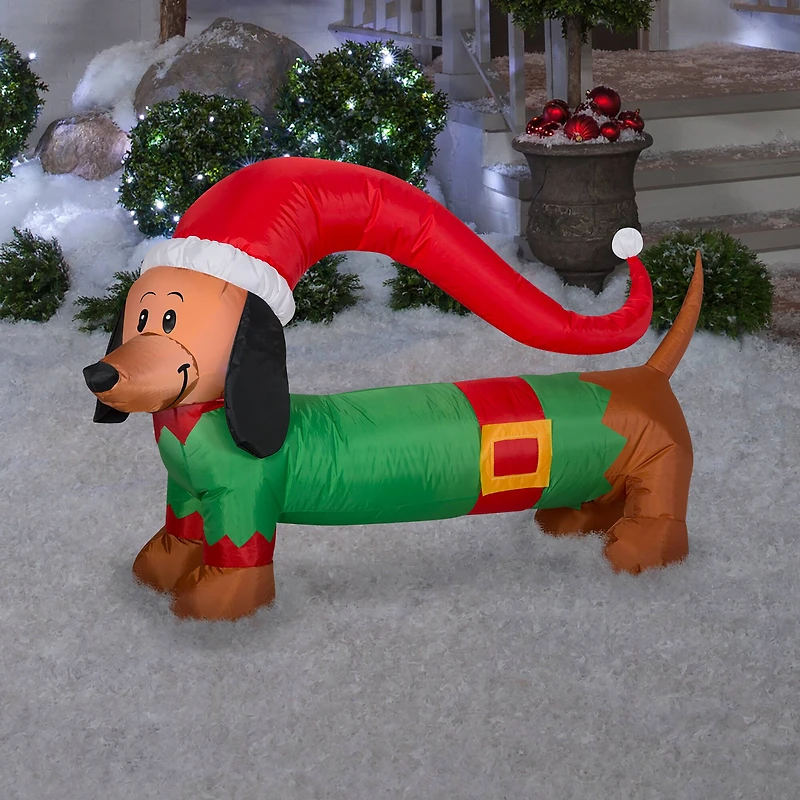 4ft. Airblown® Inflatable Christmas Weiner Dog