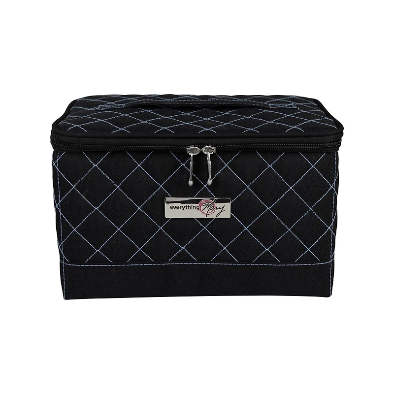 Everything Mary Black & Blue Quilted Collapsible Sewing Kit Organizer Box