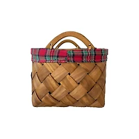 Plaid Lined Oval Chipwood Basket by Ashland
