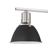 Hello Honey® 24" Cooper Black & Nickel Metal 3-Light Vanity Light with Etched Glass Shades