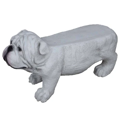 Santa's Workshop 31" White Bulldog Bench