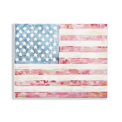 Stupell Industries Patriotic Brushed Flag Wall Plaque Art