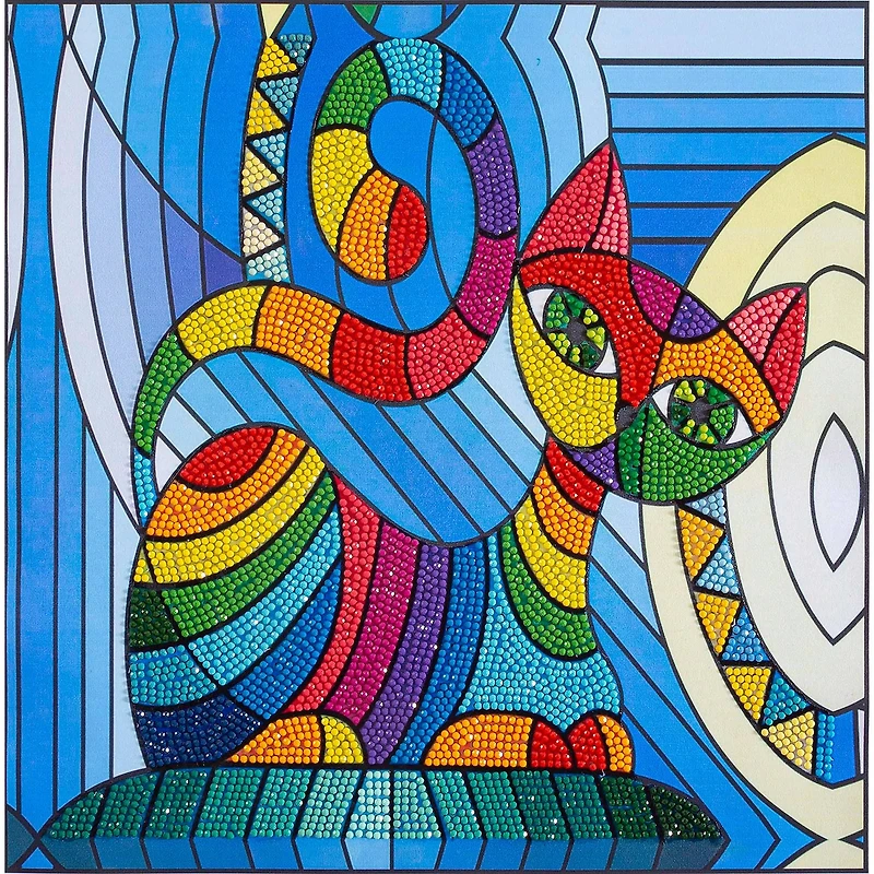 Diamond Art® Stain Glass Cat Intermediate Kit