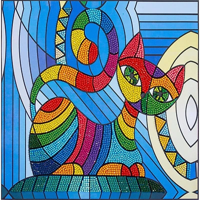 Diamond Art® Stain Glass Cat Intermediate Kit