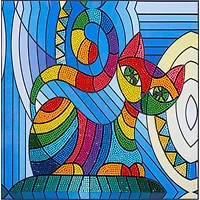 Diamond Art® Stain Glass Cat  Intermediate Kit