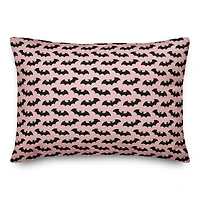 Pink & Black Bat Throw Pillow