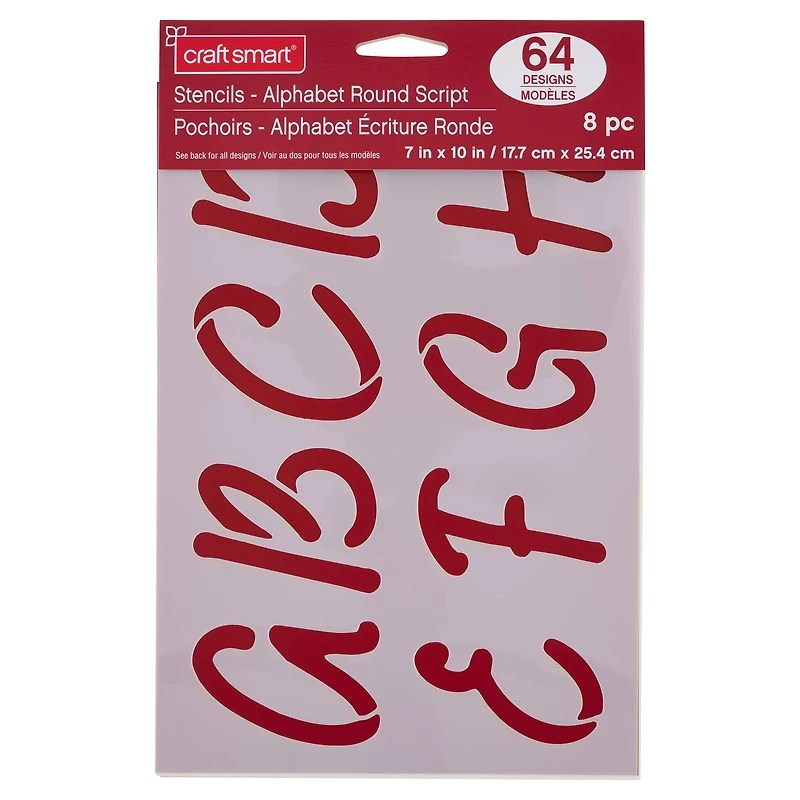 2.5" Round Script Alphabet Stencils by Craft Smart®