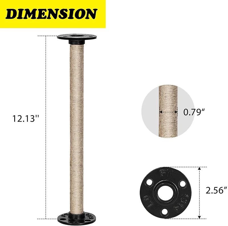 NEX™ Brown Industrial Pipe Metal Table Legs, 4ct.