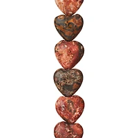 12 Pack: Leopard Jasper Heart Beads by Bead Landing™, 12mm