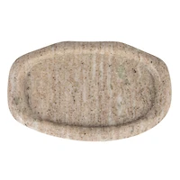 Hello Honey® 8" Beige Oval Marble Serving Tray