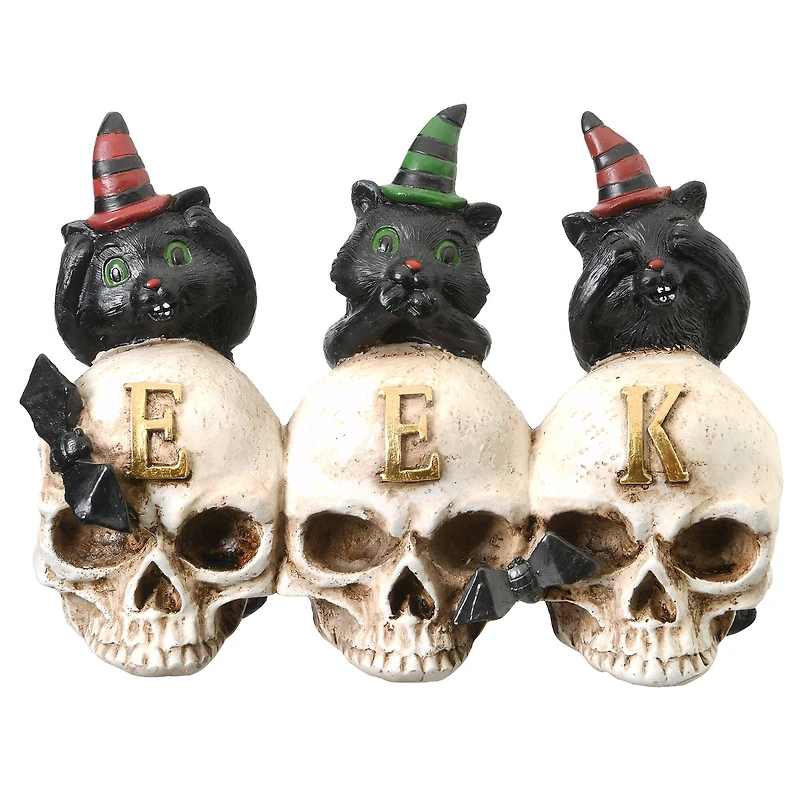 5" EEK Skulls with Black Cats